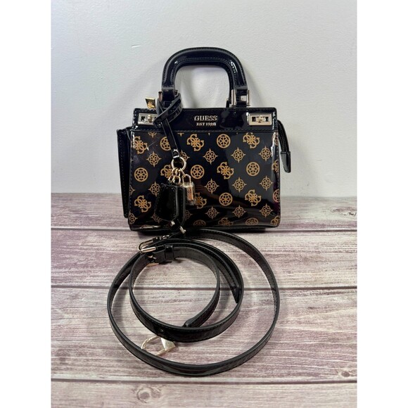 NWOT GUESS Mocha Logo Katey Luxury Women Handbag, Never been used, authentic G - Picture 1 of 17